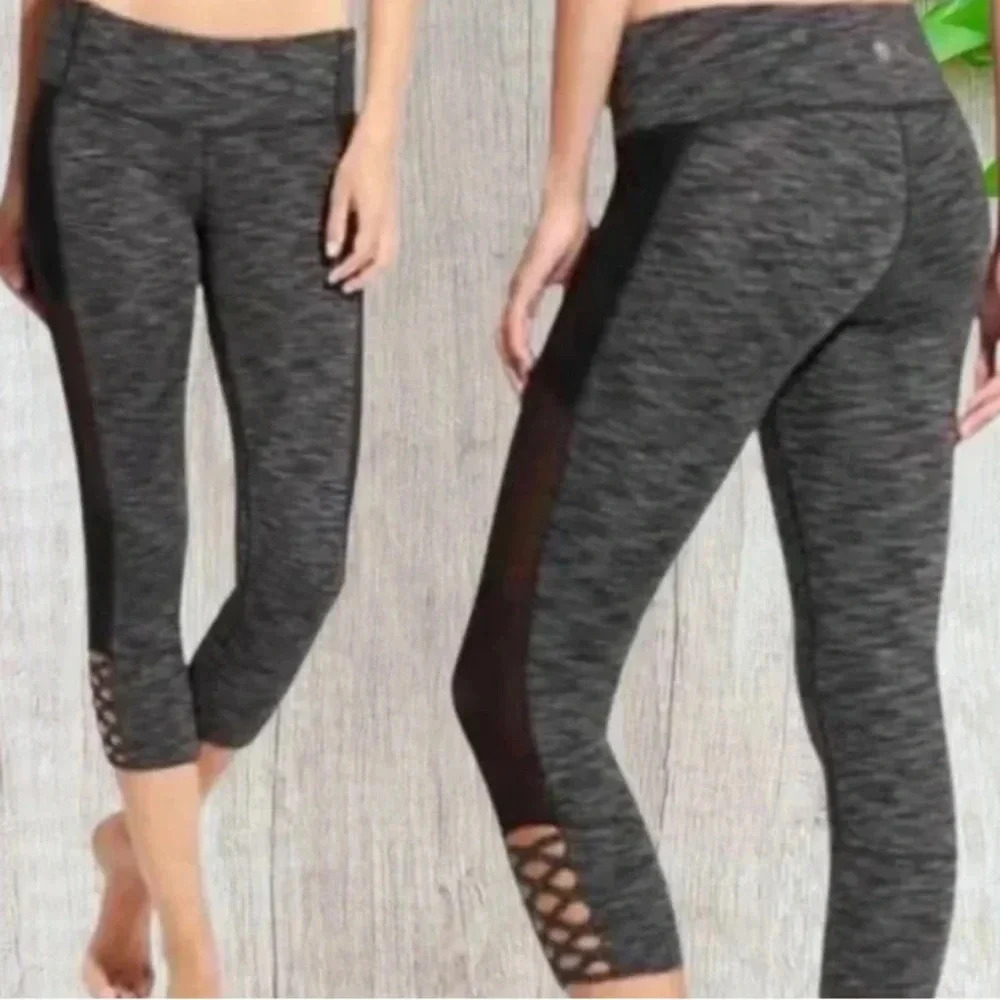 Athleta Mind Over Mat Capri Leggings with Mesh Side Panel
